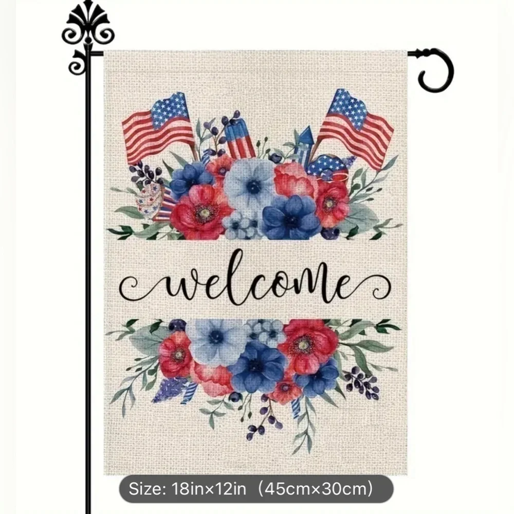 NEW Welcome Partriotic, Garden Flag, 12” x 18”